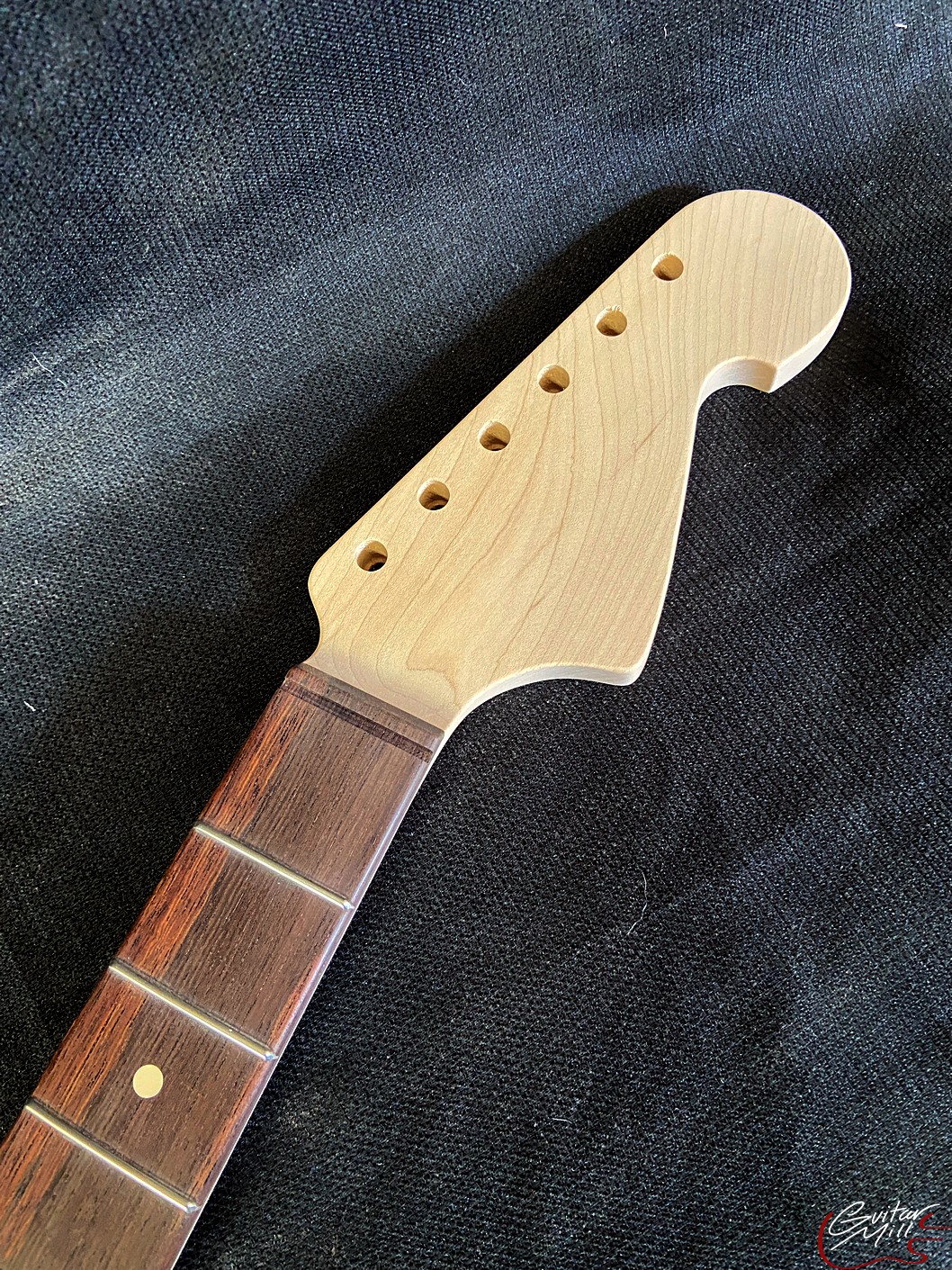 Jazz-Style Replacement Neck / 2 pc. Maple & Madagascar Rosewood / Chunky C (#GIN-3875)
