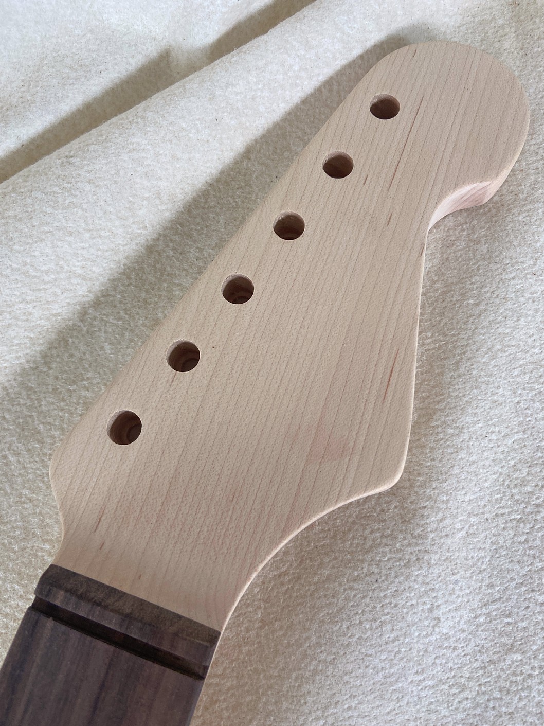S-Style Replacement Neck / 2 pc. 1/4 Sawn Maple & Indian Rosewood / Classic C (#GIN-3967) - Image 3