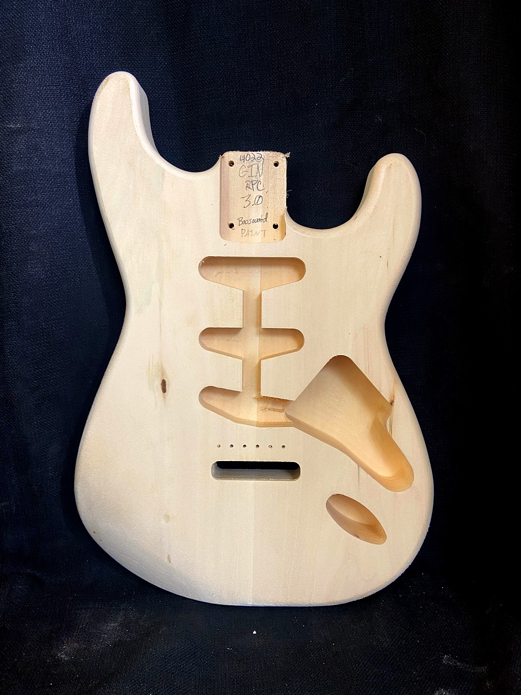 S-Style Body / 2 pc. Ultra Light Basswood / 3 lbs. 0 oz. / Paint Grade (#GIN-4022)