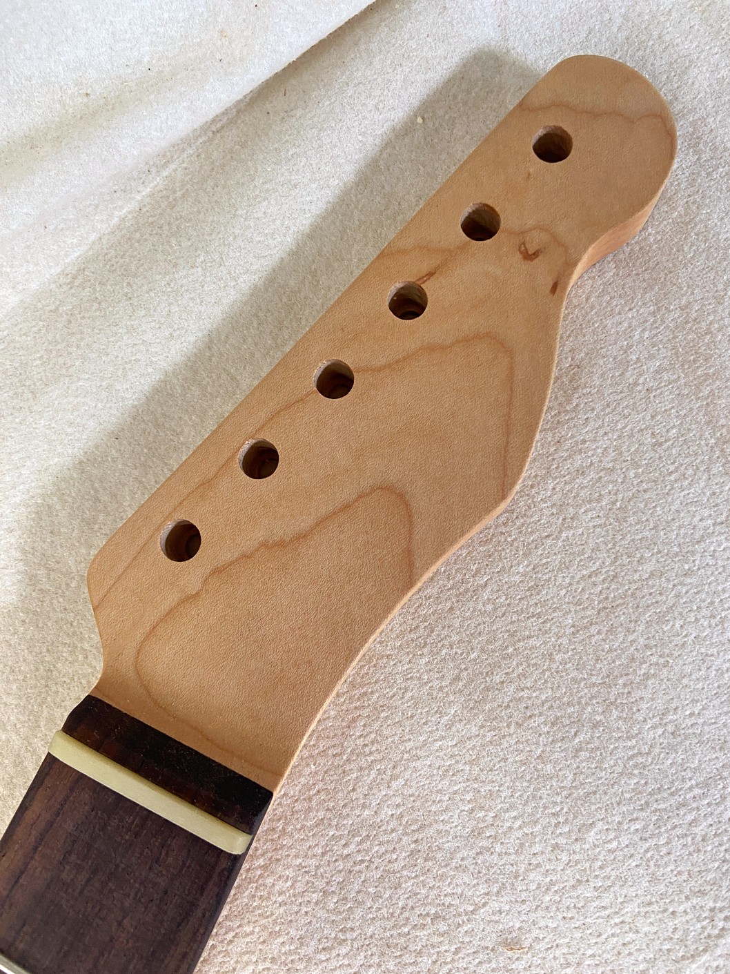 T-Style Replacement Neck / 2 pc. Maple & Indian Rosewood / Danish Oil / Light Relic / Bone Nut (#GIN-4043) - Image 3