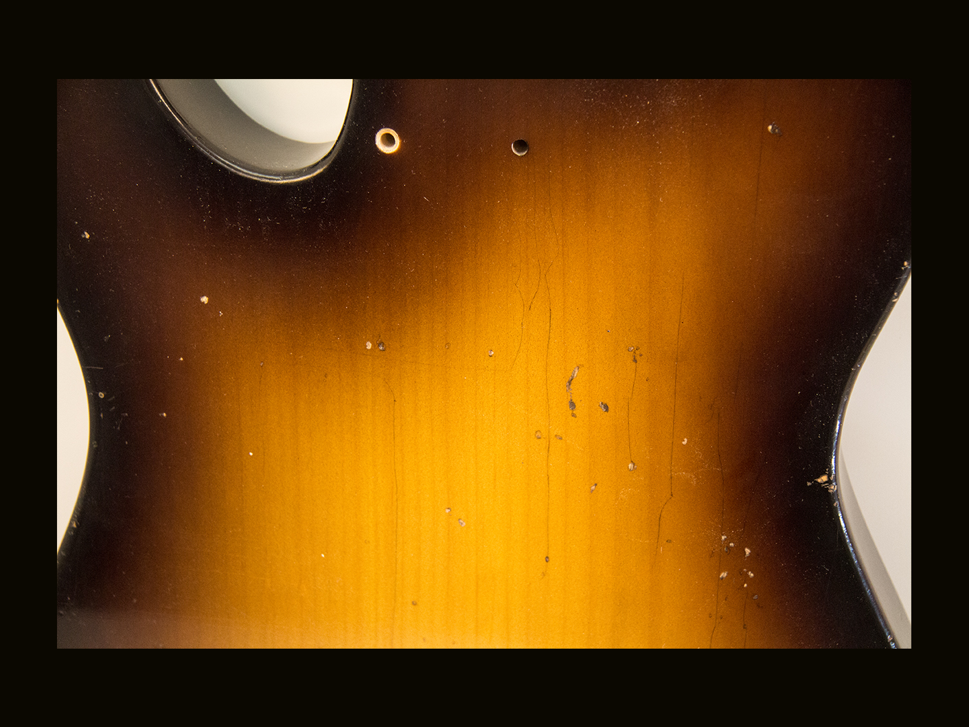 T-Style Body / Pine / 3 lbs. 7 oz. / Nitrocellulose 'Chocolate Burst'/ Med. Relic (#GIN-4064) - Image 4