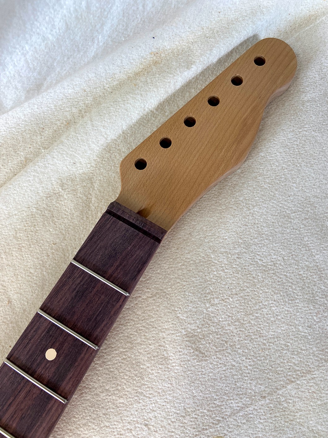 T-Style Replacement Neck / 2 pc. Roasted 1/4 Sawn Maple & Indian Rosewood / Slim C (#GIN-4073)