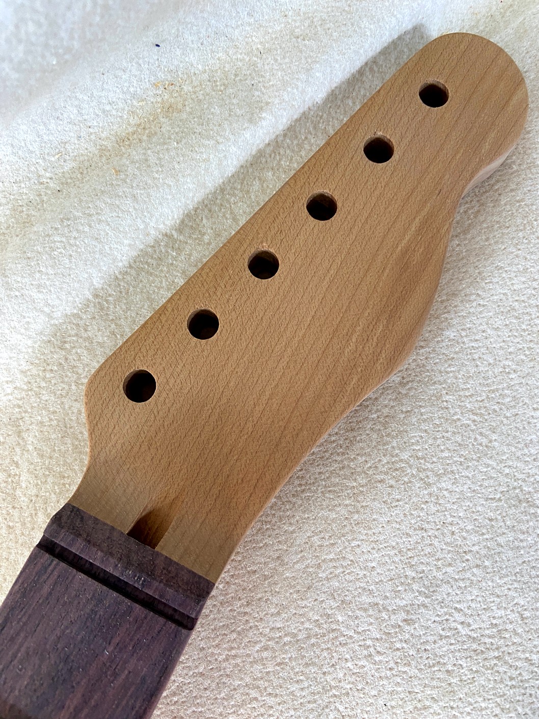 T-Style Replacement Neck / 2 pc. Roasted 1/4 Sawn Maple & Indian Rosewood / Slim C (#GIN-4073) - Image 3