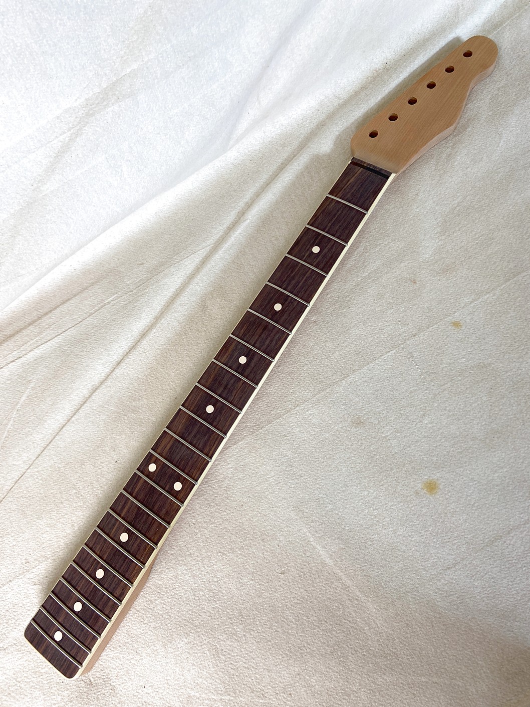T-Style Replacement Neck / 2 pc. Roasted 1/4 Sawn Maple & Indian Rosewood / Cream Binding / Chunky C (#GIN-4109) - Image 2
