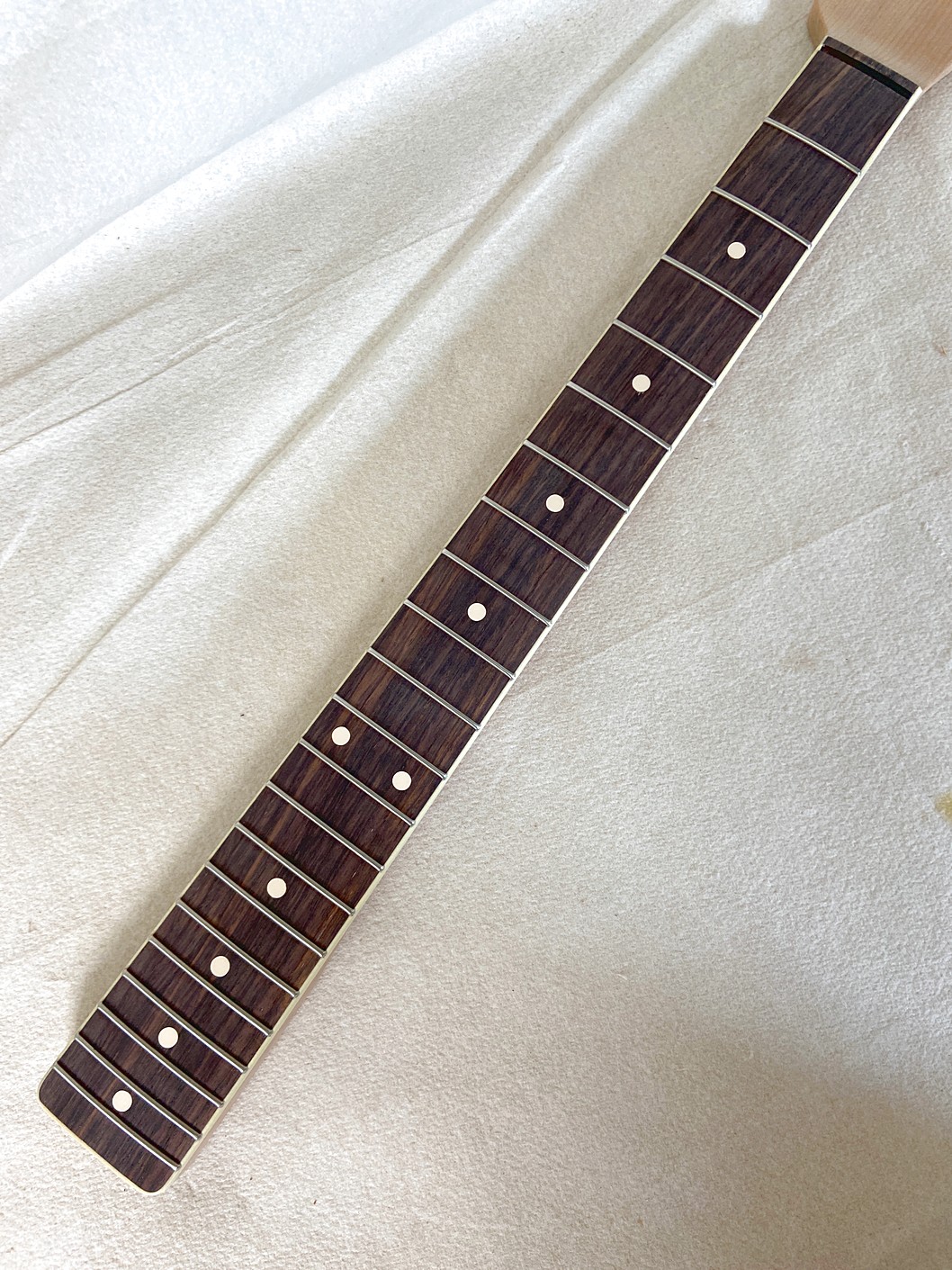 T-Style Replacement Neck / 2 pc. Roasted 1/4 Sawn Maple & Indian Rosewood / Cream Binding / Chunky C (#GIN-4109) - Image 4
