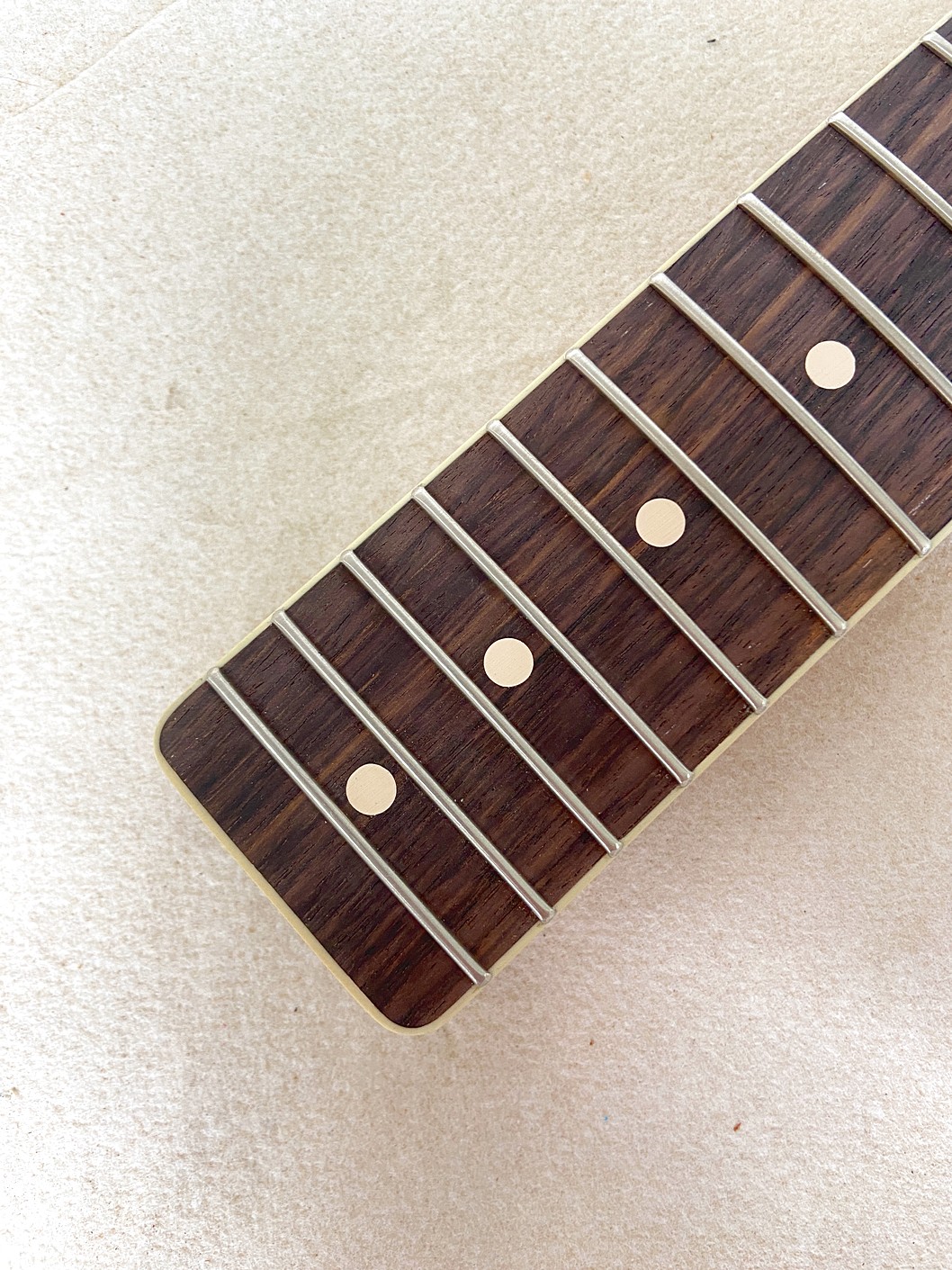 T-Style Replacement Neck / 2 pc. Roasted 1/4 Sawn Maple & Indian Rosewood / Cream Binding / Chunky C (#GIN-4109) - Image 5