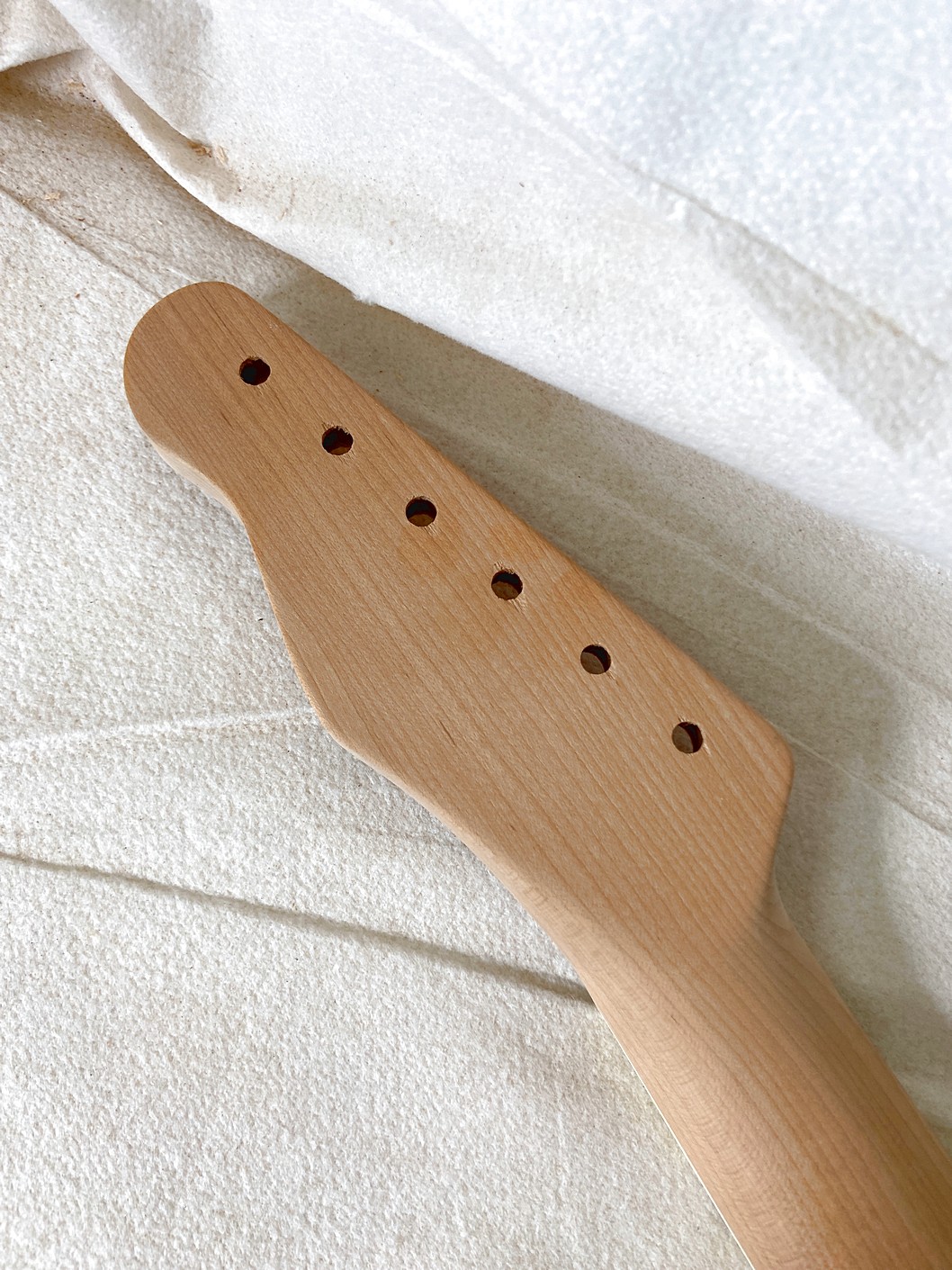 T-Style Replacement Neck / 2 pc. Roasted 1/4 Sawn Maple & Indian Rosewood / Cream Binding / Chunky C (#GIN-4109) - Image 7