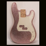 P-Style Bass Body / Alder / 5 lbs. 4 oz. / Nitrocellulose 'Pink Champagne Flake'/ Closet Clean (#GIN-4117)