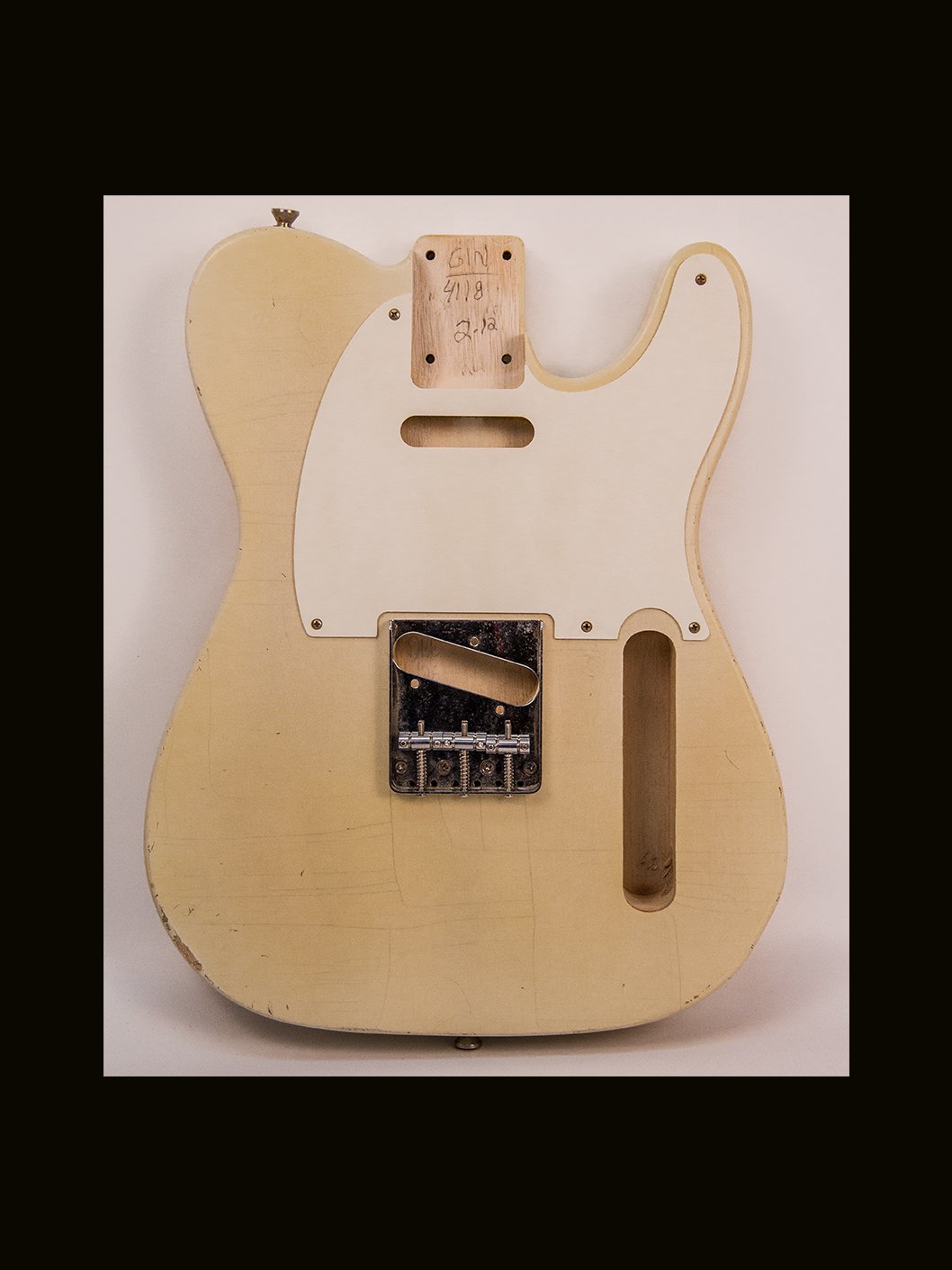 T-Style Body - Partially Assembled - Parts Included! / Paulownia / 2 lbs. 12 oz. / Nitrocellulose 'Nicotine Blonde' / Light Relic (#GIN-4118) (S)
