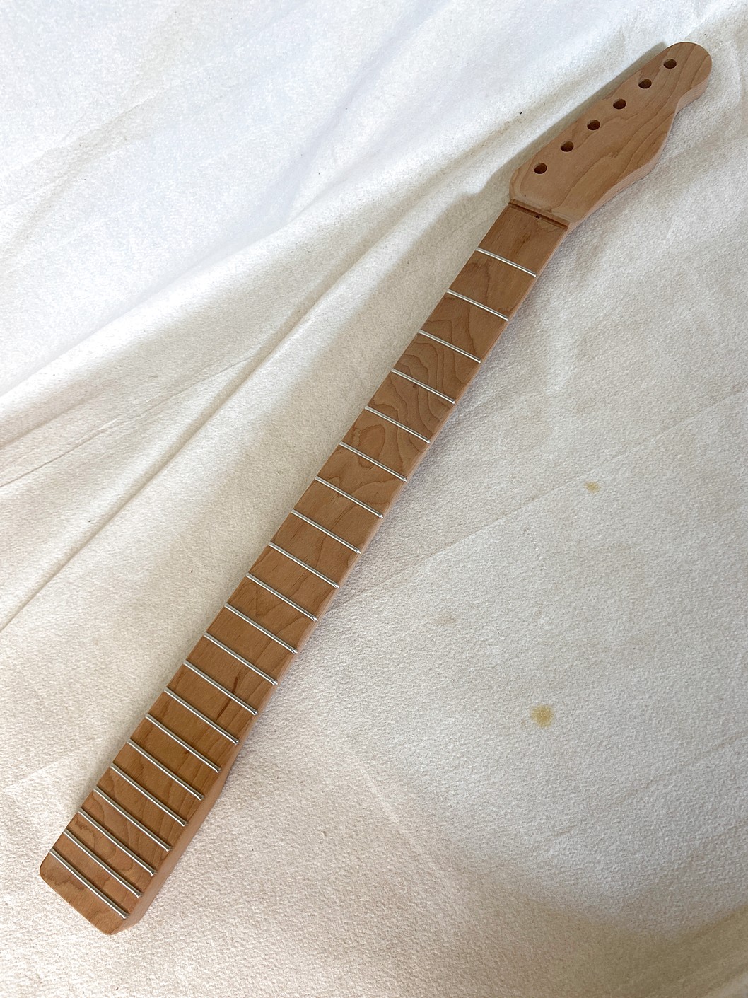T-Style Replacement Neck / 1 pc. Roasted Maple w/ Flame Maple Skunk Stripe / No Top Dots / Classic C (#GIN-4123) - Image 2