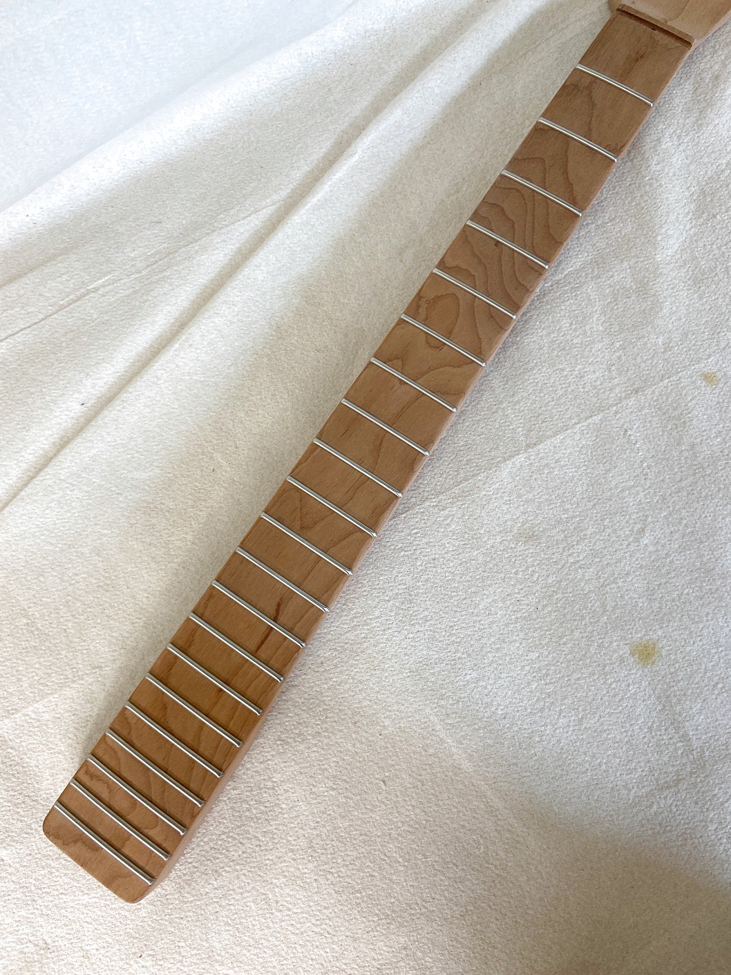 T-Style Replacement Neck / 1 pc. Roasted Maple w/ Flame Maple Skunk Stripe / No Top Dots / Classic C (#GIN-4123) - Image 4