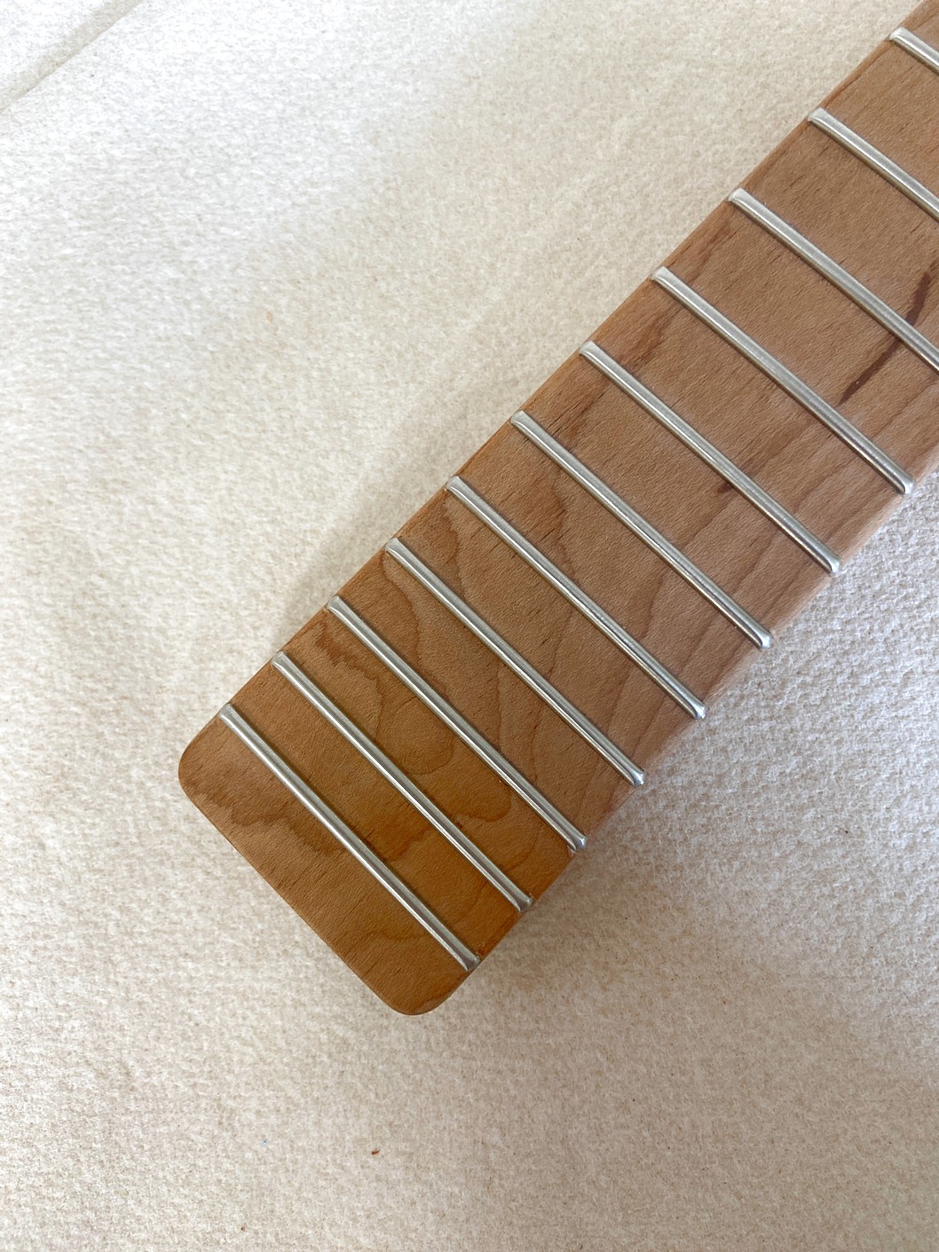 T-Style Replacement Neck / 1 pc. Roasted Maple w/ Flame Maple Skunk Stripe / No Top Dots / Classic C (#GIN-4123) - Image 5