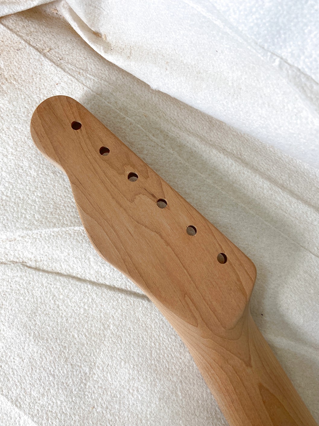 T-Style Replacement Neck / 1 pc. Roasted Maple w/ Flame Maple Skunk Stripe / No Top Dots / Classic C (#GIN-4123) - Image 7