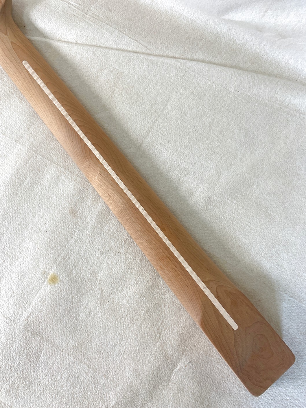 T-Style Replacement Neck / 1 pc. Roasted Maple w/ Flame Maple Skunk Stripe / No Top Dots / Classic C (#GIN-4123) - Image 8