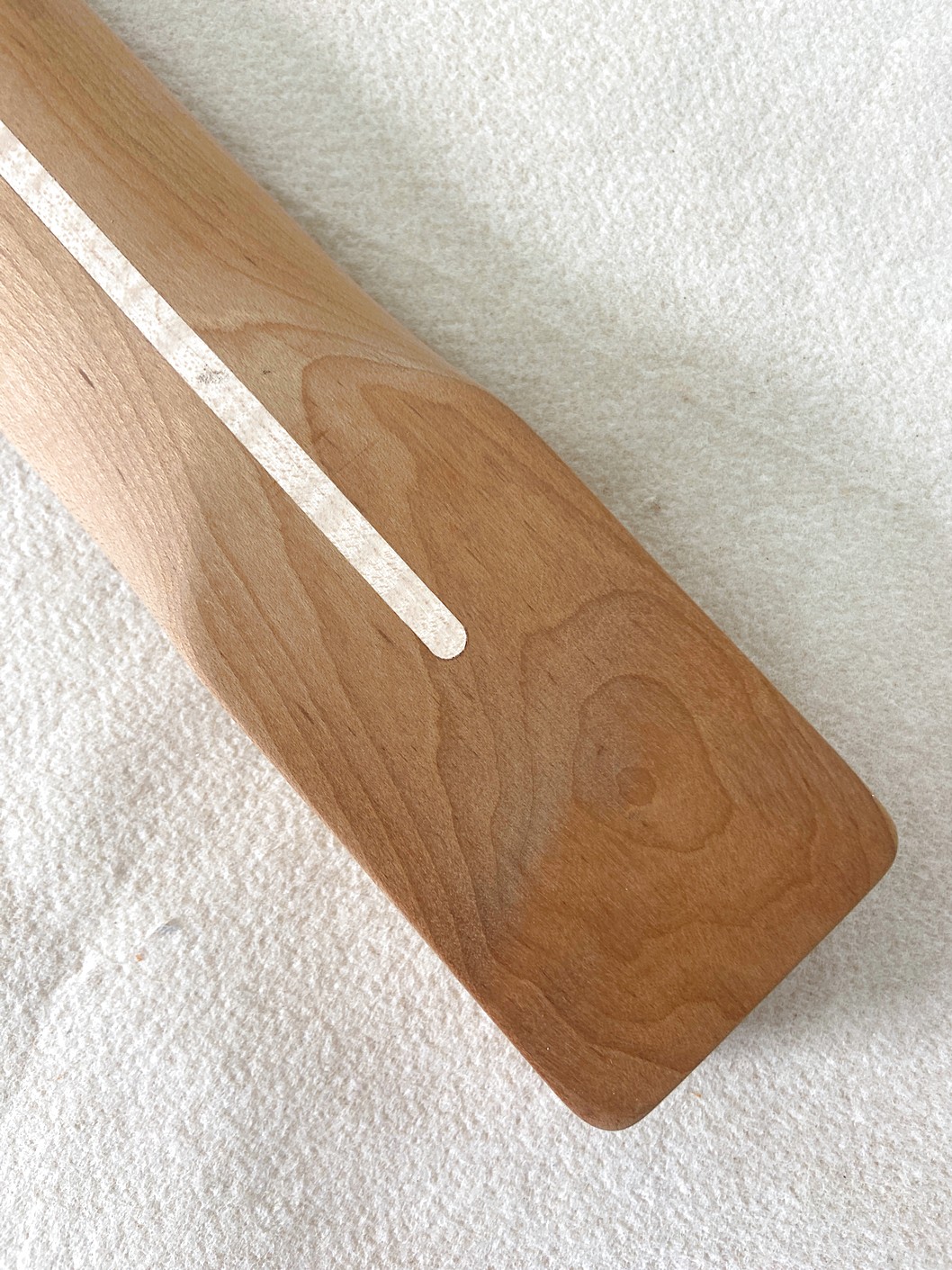 T-Style Replacement Neck / 1 pc. Roasted Maple w/ Flame Maple Skunk Stripe / No Top Dots / Classic C (#GIN-4123) - Image 9