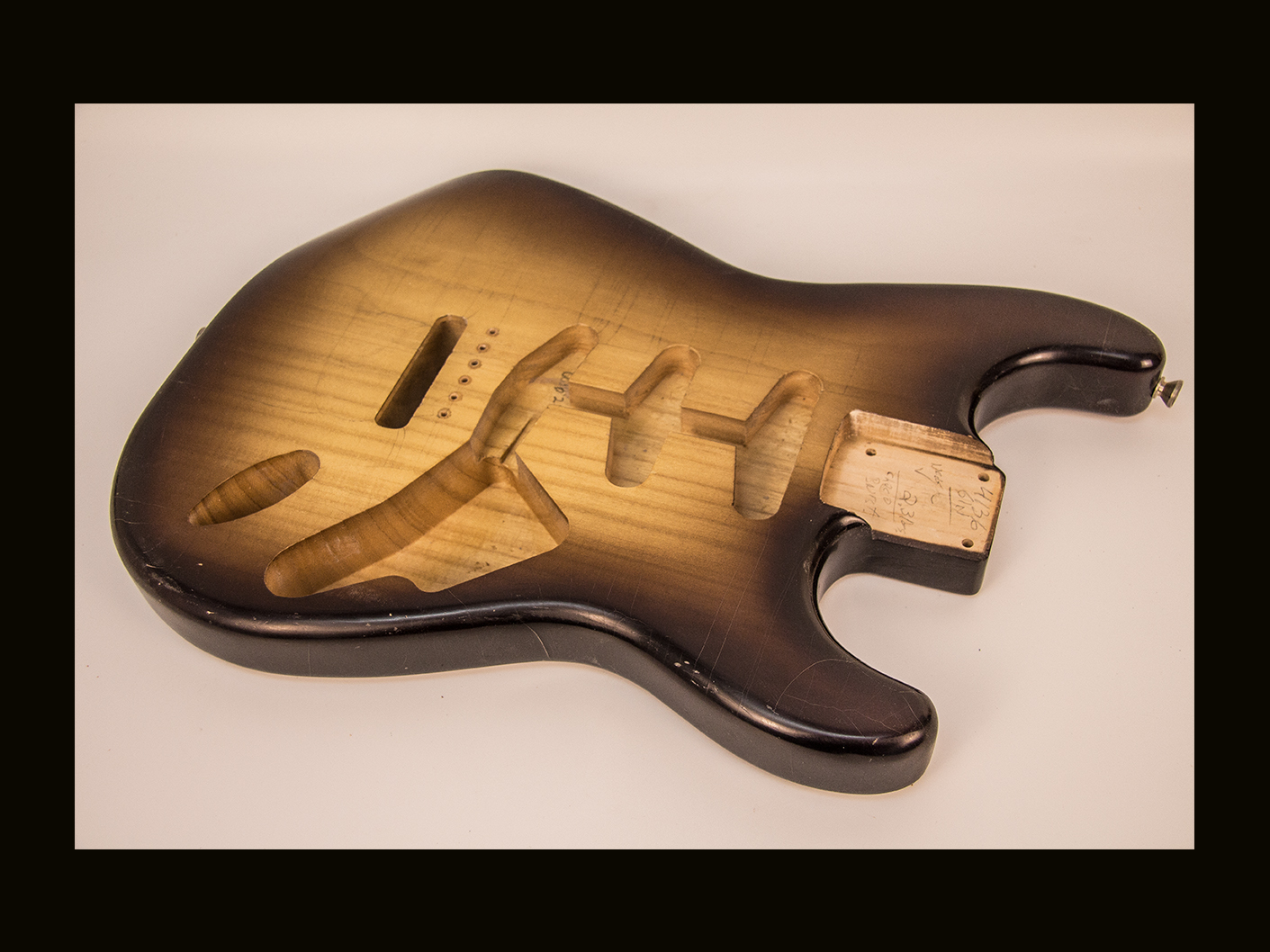 S-Style Body / Paulownia / 2 lbs. 3 oz. / Nitrocellulose 'Chocolate Burst' / Light Relic (#GIN-4136) - Image 2