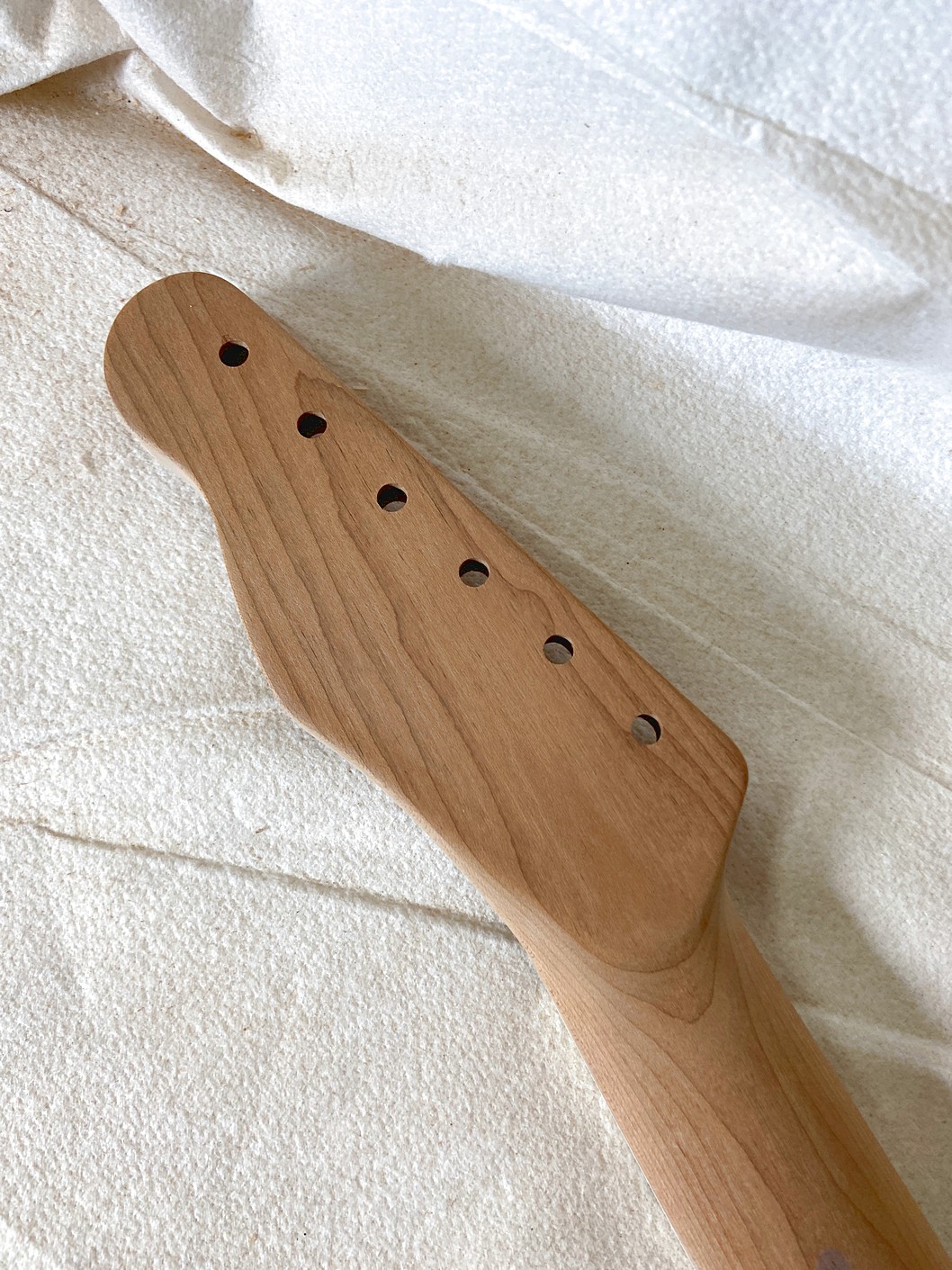 T-Style Replacement Neck / 1 pc. Roasted Maple w/ Parchment Binding / MOP Blocks / Classic C (#GIN-4207) - Image 7